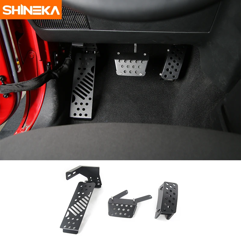 SHINEKA металлические педали тормоза для лифта колодки ног покрытия педалей Jeep Wrangler