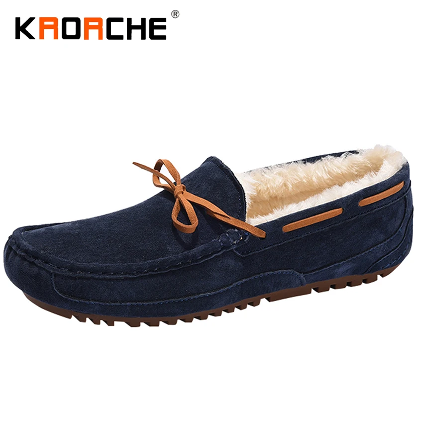 KRORCHE Мужчины Зимние Ботинки Loafer Изоляцией Флисовые Обувь Размер 5.5-9.5
