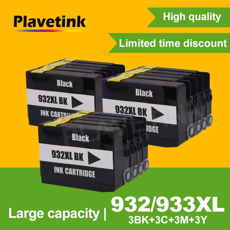 

Plavetink Refilled Ink Cartridge Compatible For HP 932 933 932XL 933XL Officejet 6100 6600 6700 7110 7610 7612 7510 7512 Printer