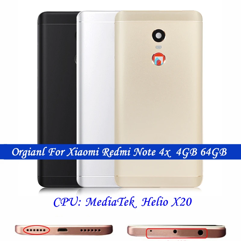 Оригинал для Xiaomi Redmi Note 4X MTK задняя батарея металлическая крышка 4X4 GB 64GB Mediatek дверь