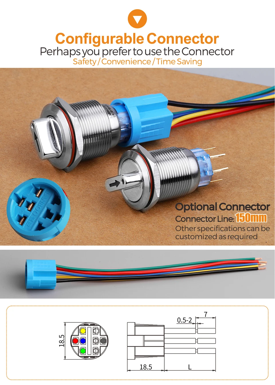 19 мм 22 мм из нержавеющей стали 9v 12v 48V 3A IP67 ручка переключателя