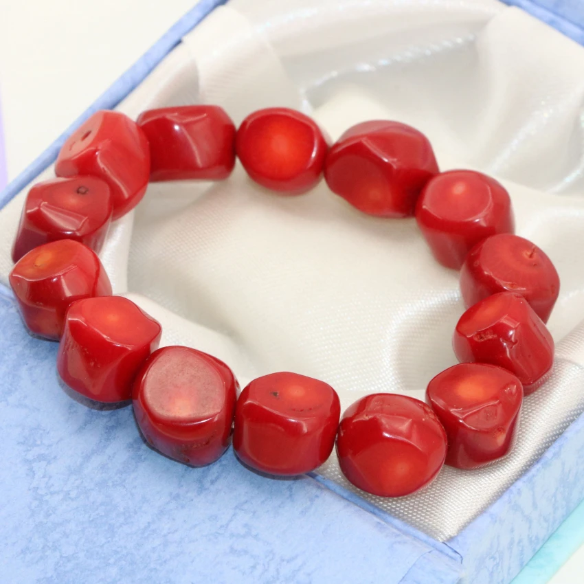 В 2-х стилях модные 9-13 мм натуральный красный коралл неправильной формы Бусы