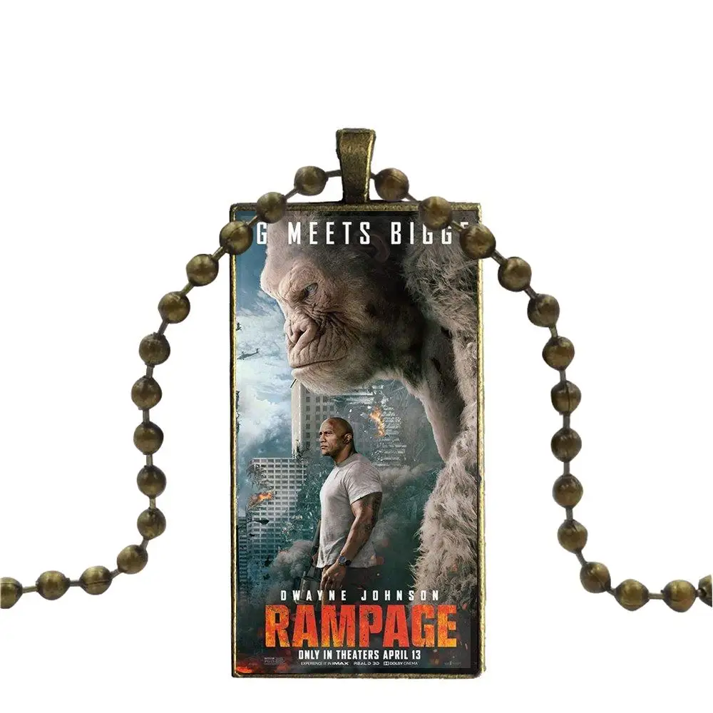Фильм Rampage 2018 для женщин подарок девушек модное стекло кабошон ожерелье с женское