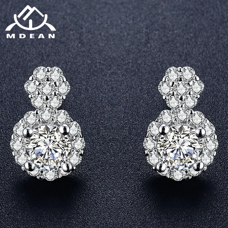MDEAN, женские серьги, ювелирное изделие, свадебные, винтажные, круглые серьги для женщин, модные, элегантные, Brincos, белое золото, цвет, бижутерия A309