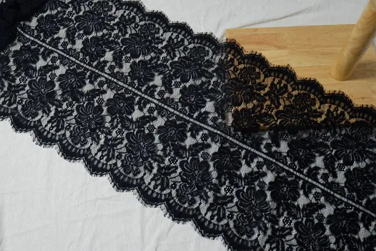 Ярдов/партия дюйма ширина 46 см черно-белая кость автомобиля отделка кружевом с