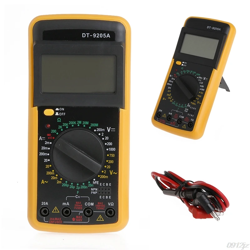 DT-9205A Цифровой мультиметр ЖК-дисплей AC/DC Амперметр Сопротивление Емкость тестер инструменты LS'D инструмент