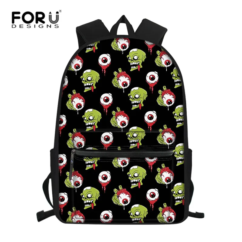 

FORUDESIGNS Zombie Backpack For Teenage Girls Boys Children School Bags Lightweight Women Daily Bag Satchel Mochila escolar
