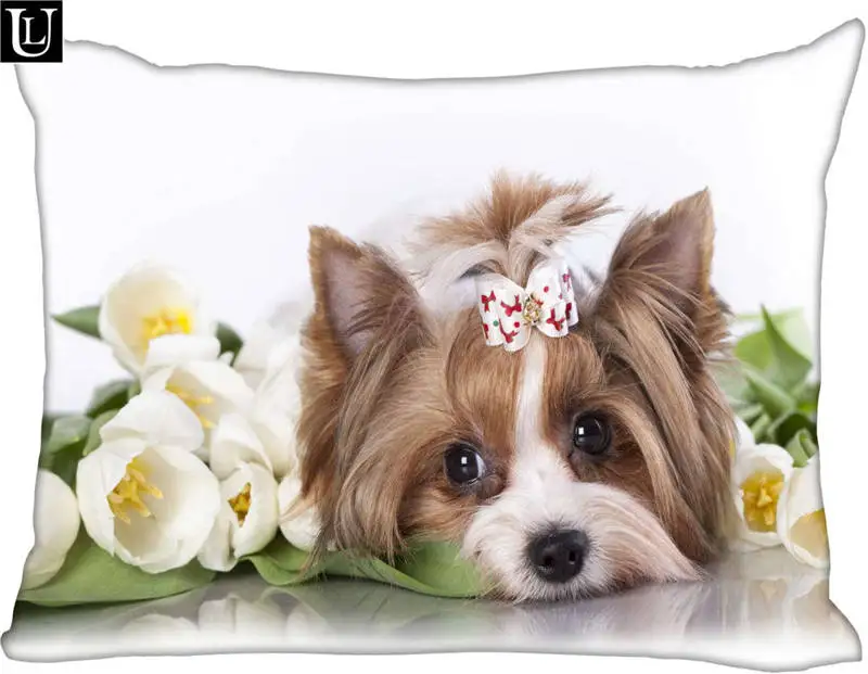 

Custom cute dog Rectangle Pillowcase zipper Classic Pillow Case DIY Pillow Case With Your Picture 20x30inch two sides