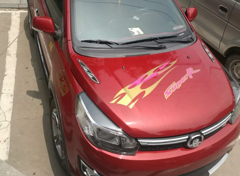 Автомобильная наклейка с левой стороны огнем для автомобилей обеих сторон