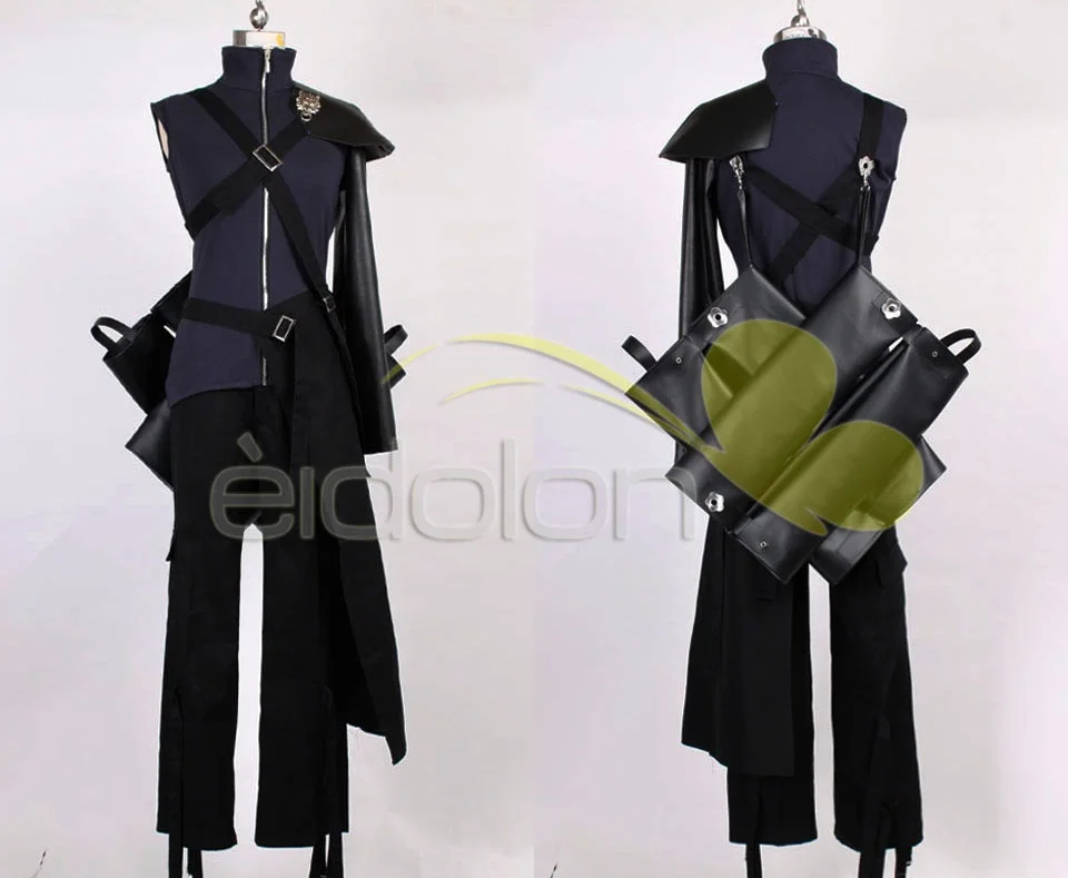 Final Fantasy FF7 Cloud Strife костюм для косплея наряд + искусственная кожа Pauldrons костюмы на