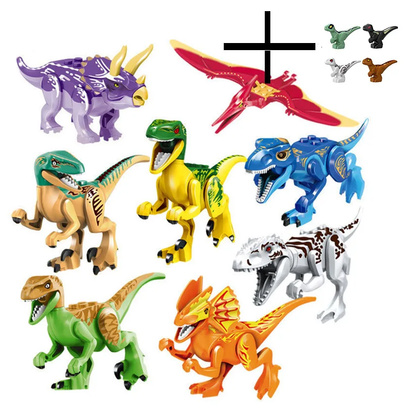 8 шт., конструктор Юрского периода, мир 2, Мини фигурки динозавров, кирпичи, динозавры, игрушки для детей, динозавры, Рождество