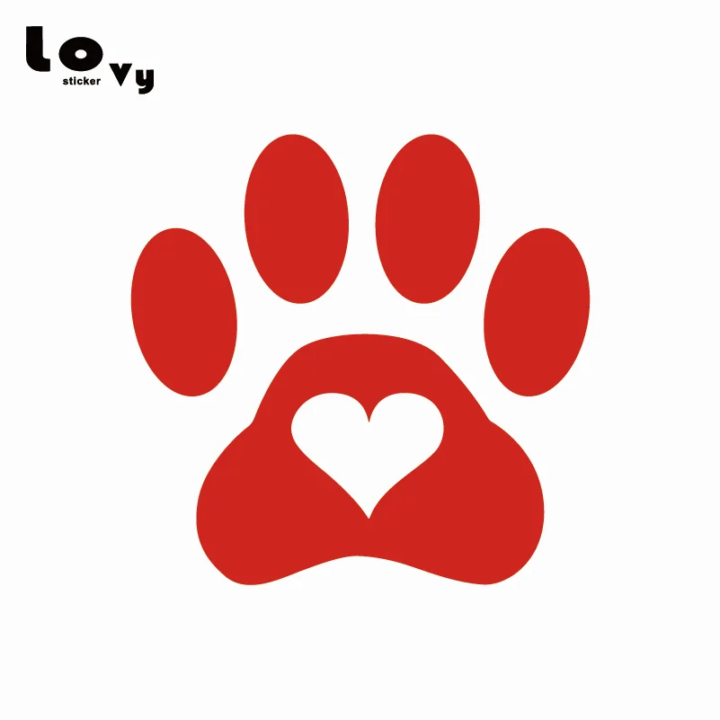 Love Dog отпечаток когтя виниловая Автомобильная мультяшная наклейка животное для