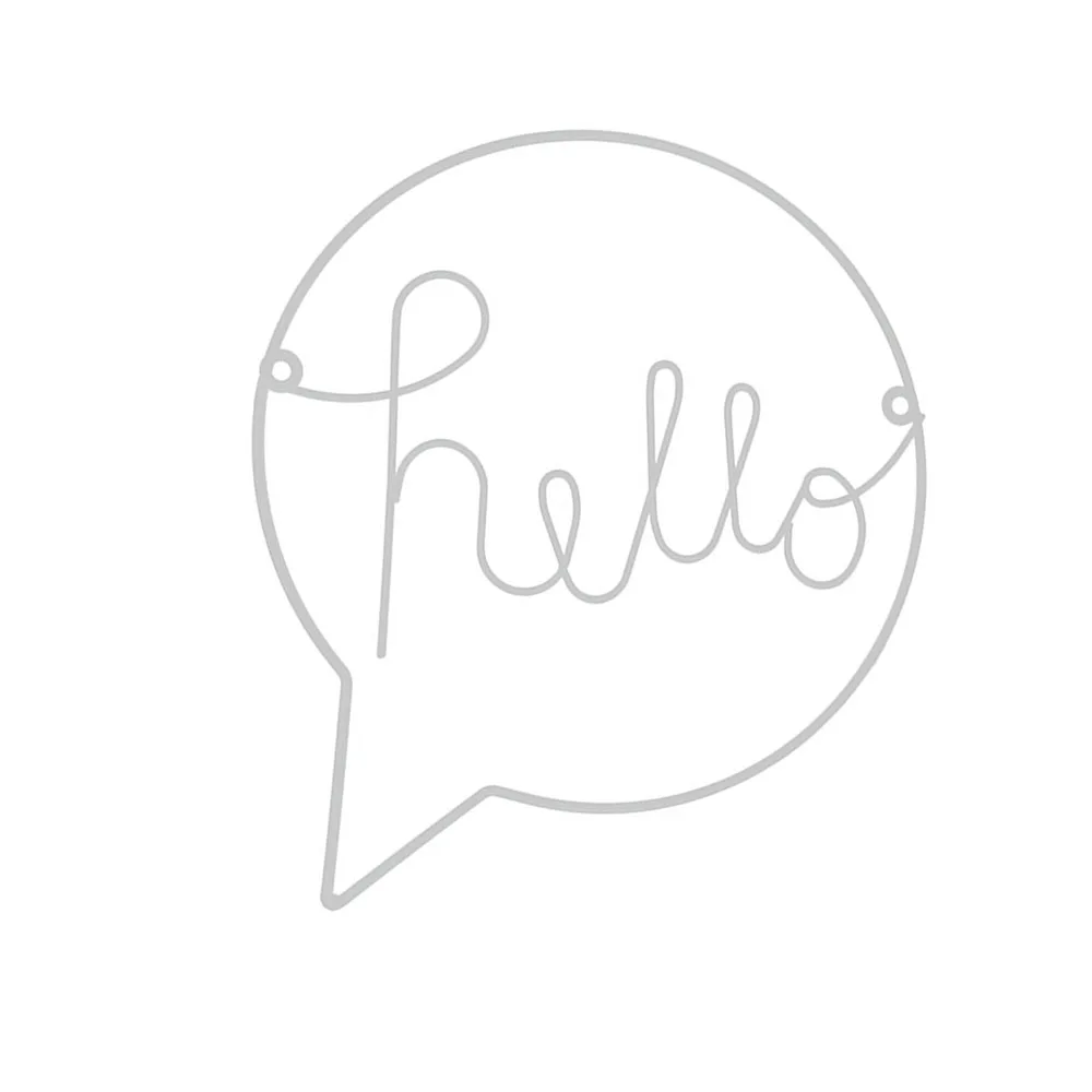 A Железная Настенная Наклейка в скандинавском стиле с надписью «Hello» для детской комнаты, подвесные украшения, вывеска для прихожей, знак приветствия, Настенная Наклейка - Цвет: A