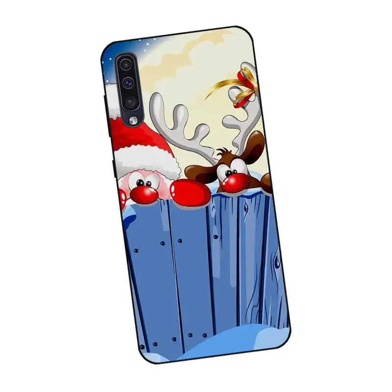 P027 Рождественский олень черный силиконовый чехол для samsung Galaxy A6 A7 A8 A9 A10 A30 A40 A50 A60 A70