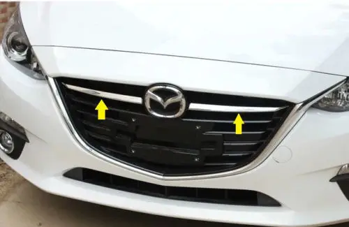 2 шт. Хромированная передняя решетка гриля для Mazda3 2014 2015 | Автомобили и мотоциклы