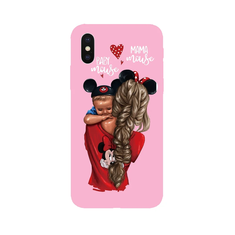 Красный желтый розовый чехол для телефона из ТПУ iPhone 5 5S SE 7 8 6 6s Plus X Xs XR XS Max матери и