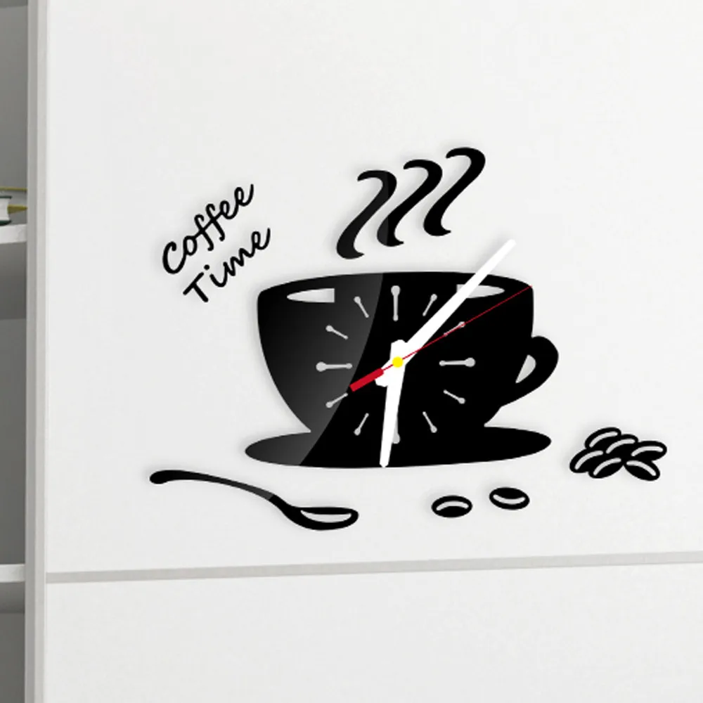Наклейки на настенные часы s Coffee акриловые 3D зеркальные наклейки для