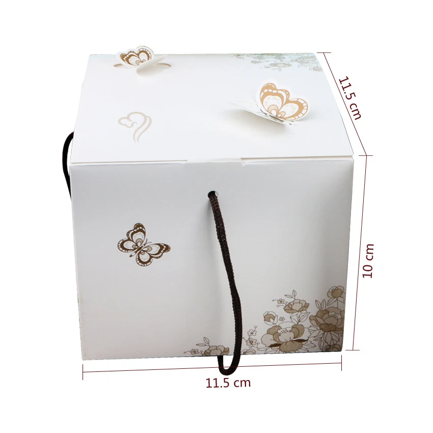 10 шт./лот милый цветок-бабочка белый бумажный пакет с ручками украшение