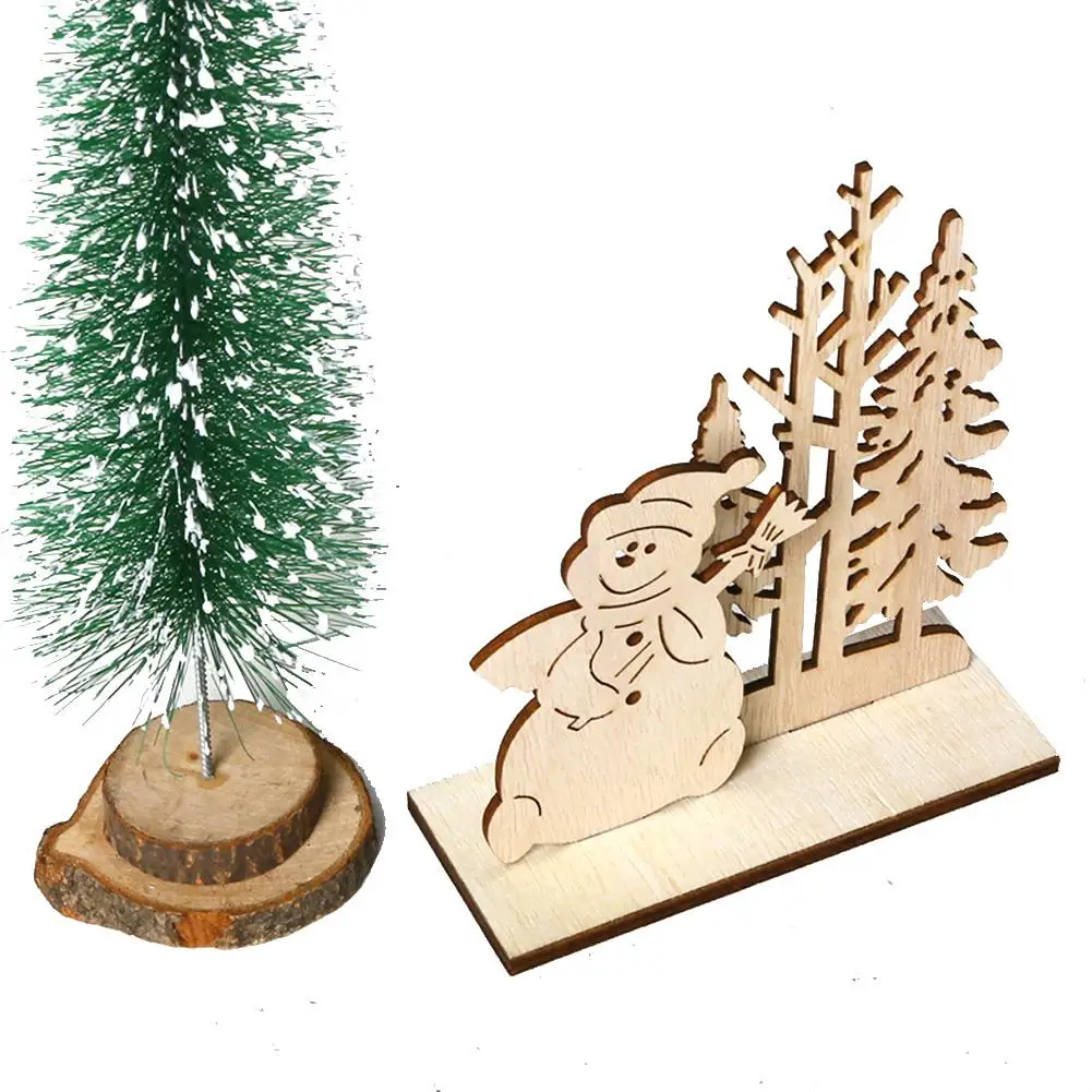 DIY деревянная Рождественская елка Снеговик креативные рождественские украшения