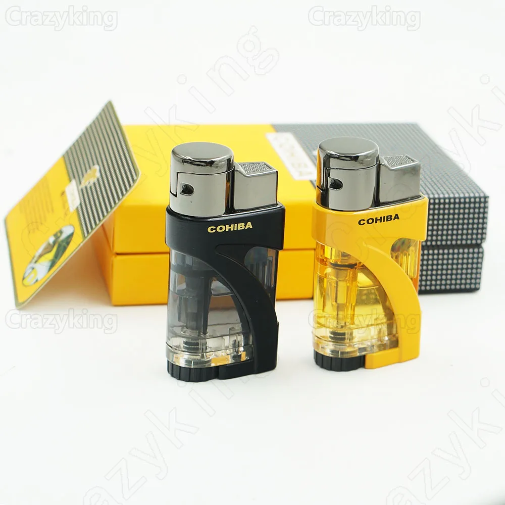 Европейский покупатель Cohiba 2 фонарь Jet пламя Карманный сигара легче чем газ-бутан