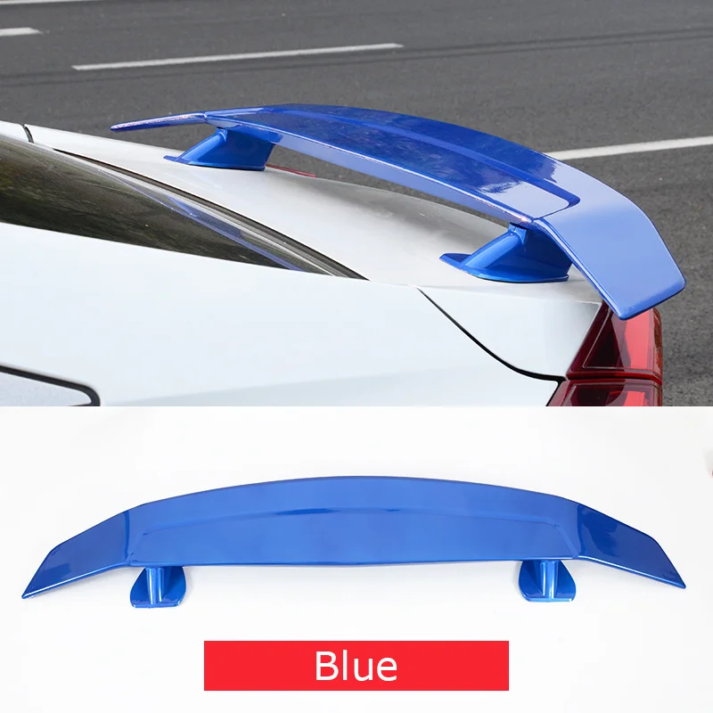 blue AITWATT Подходит для Honda Civic спойлер из углеродного волокна ABS пластик черный цвет задний спойлер задний багажник губы крыло автомобиля Стайлинг - Цвет: blue