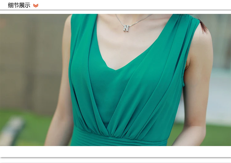 Женское шифоновое платье без рукавов однотонное длинное пляжное большого