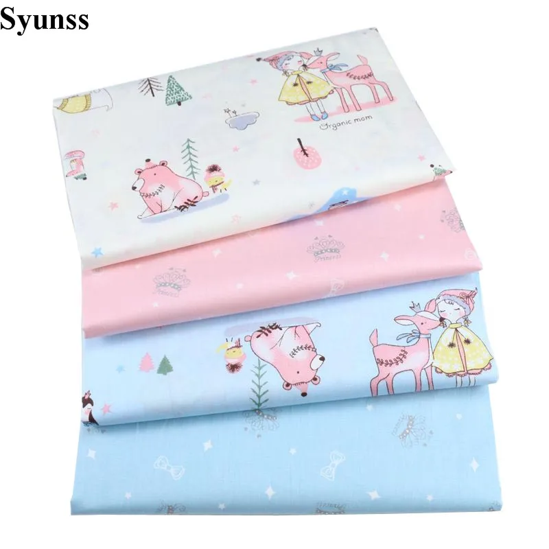 Syunss Diy ткань для лоскутного шитья квилтинга детских платьев из твила и хлопка с