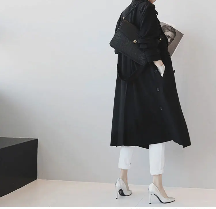 

2019 spring autumn new fashion long Double Breasted woemn trench casual style elegant female trench coats gx1125 drop shipping