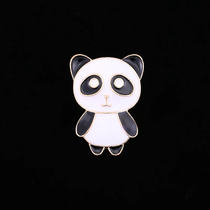 Милая панда Эмаль Булавка животное брошь коричневый медведь еж булавки и броши