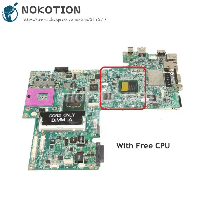 

Материнская плата NOKOTION CN-0UK434 0UK434 для ноутбука Dell Inspiron 1720, материнская плата 965GM DDR2 17 дюймов, бесплатный ЦП