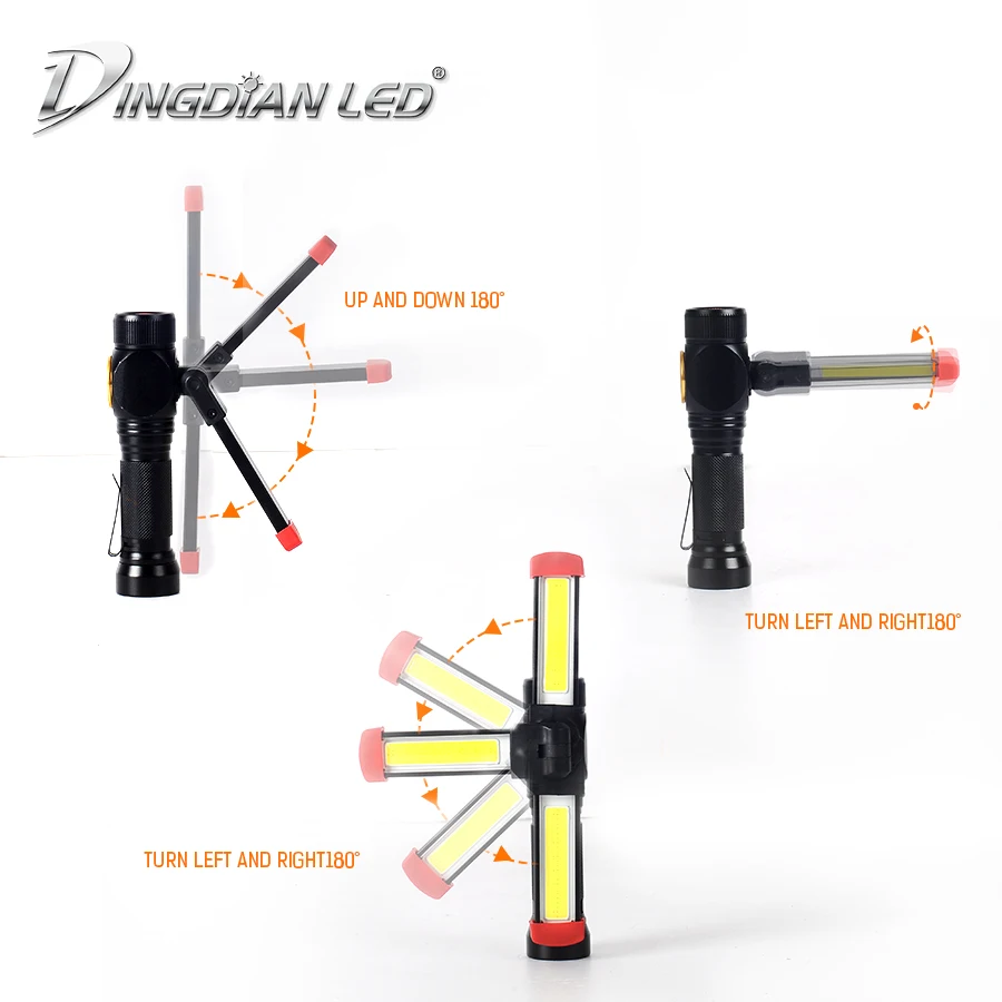 DINGDIAN светодиодный портативный фонарь CREE наружный фонарик белый + красный свет USB