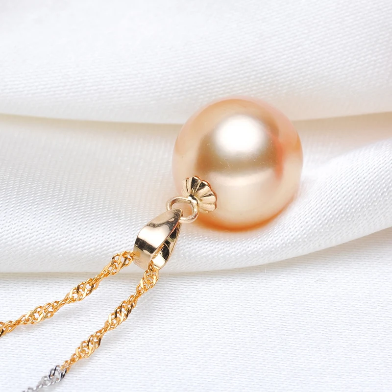 NYMPH Fine jewelry AU750 натуральный southsea жемчуг кулон Роскошные 18 К золотые аксессуары и отправлено серебряная цепь Dg01
