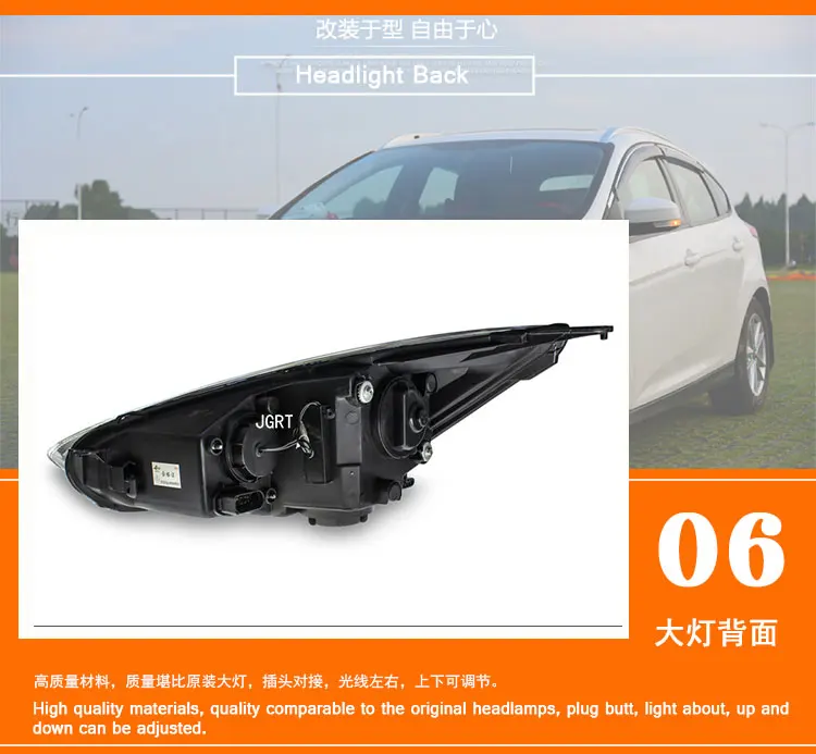 2 шт. светодиодный головной светильник s для Ford Focus Автомобильный светодиодный светильник s двойной ксеноновый Объектив Автомобильные аксессуары дневные ходовые огни противотуманный светильник