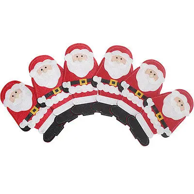 Санта Клаус рождественские столовые приборы держатель сумки вилка кармашки для