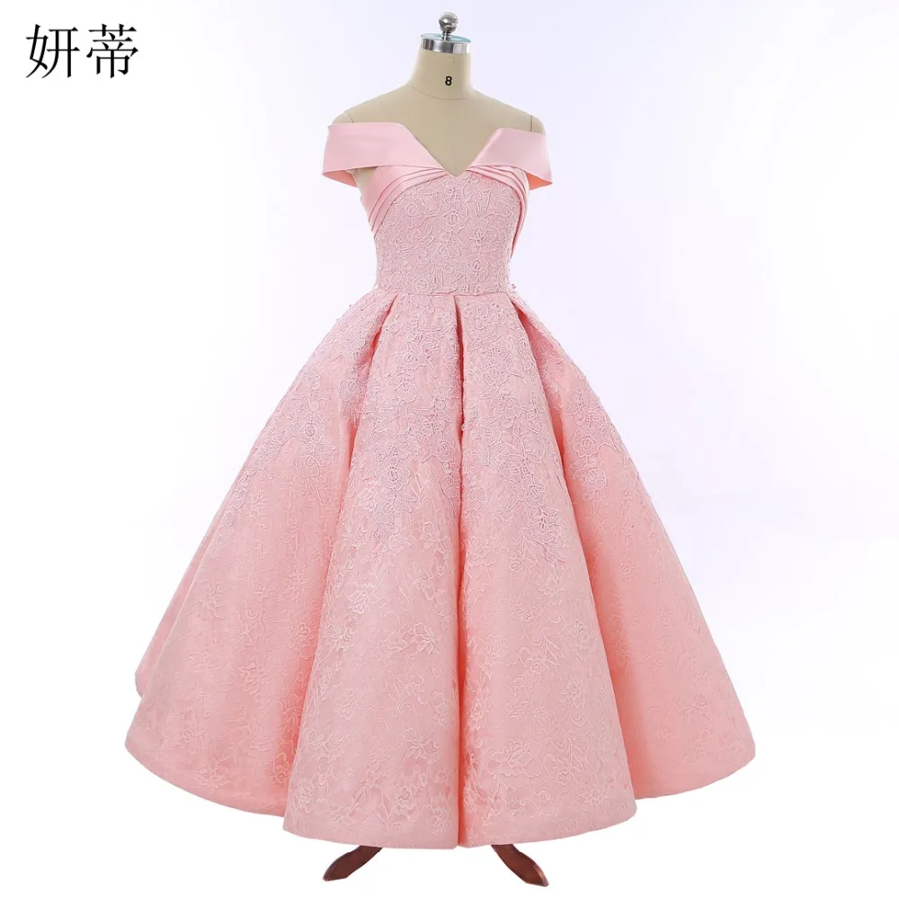 Элегантное розовое кружевное вечернее платье с вырезом лодочкой 2018 коротким