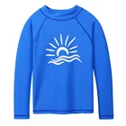 Купальник-Рашгард BAOHULU для девочек и мальчиков, комплект для плавания с длинным рукавом и круглым вырезом, пляжная одежда, UPF 50 +