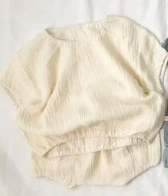 Khaki Костюмы для маленьких мальчиков и девочек коллекция года, летние модные комплекты для мальчиков и девочек повседневные комплекты из льна топы+ шорты, милые комплекты одежды для малышей - Цвет: Khaki