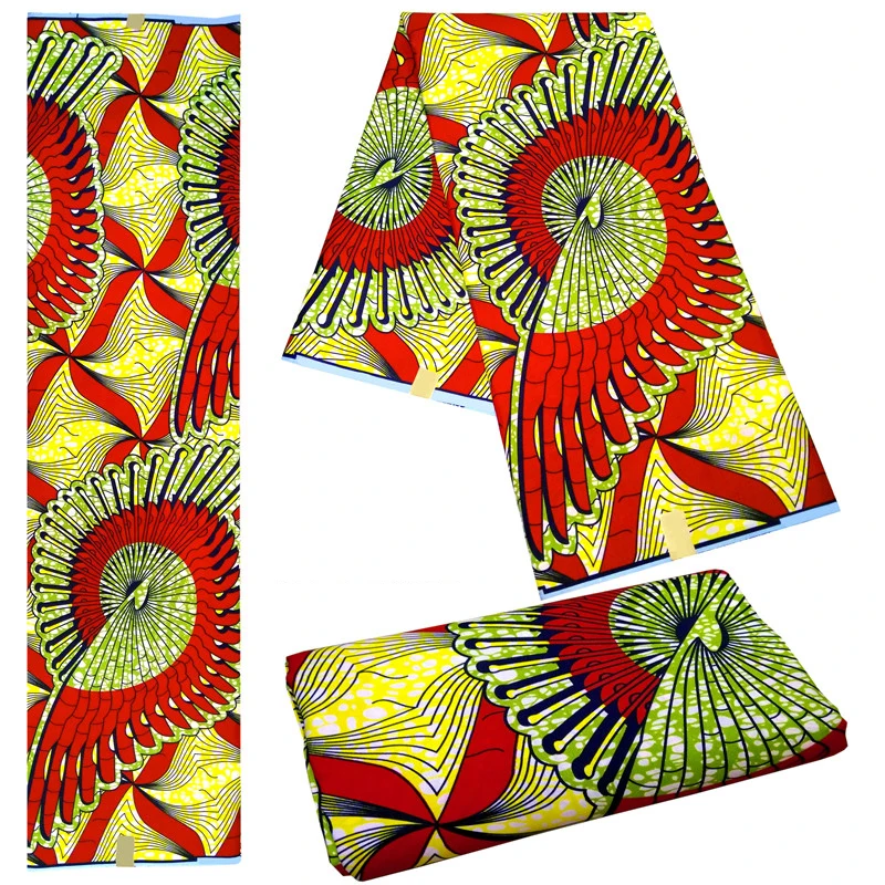 

Polyester material African wax fabric fashionable Ankara printed wax fabric for dress sewing 12 yards per lot LBD-223