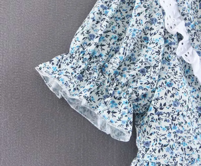 Bazaleas винтажные кружевные лоскутные женские топы blusas шикарный цветочный принт