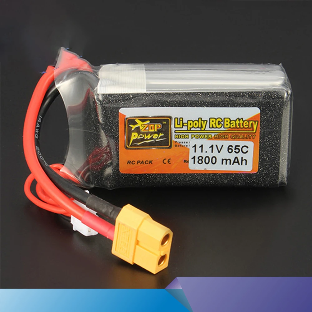 ZOP Мощность 2 шт Высокое качество Перезаряжаемые Lipo Батарея 11 1 V 1800 мА/ч 65C 3 S XT60 Т
