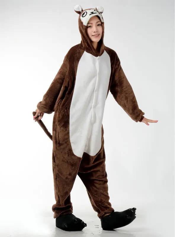 Мужские женские обезьянки взрослые животные комбинезоны Onsie пижамы C358 S/M/L/XL|onsies