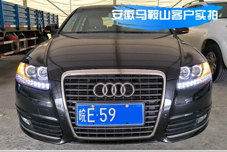Автомобильный Стайлинг для Audi A6 C5 фары 2005-2012 A6 светодиодный фары DRL Объектив двойной луч H7 HID Ксеноновые би ксеноновые линзы