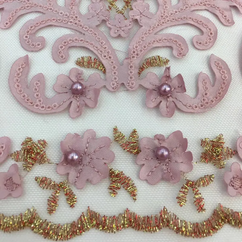 New French lace embroidery fabric African tulle with fine beads and sequins high quality Christmas dress | Дом и сад