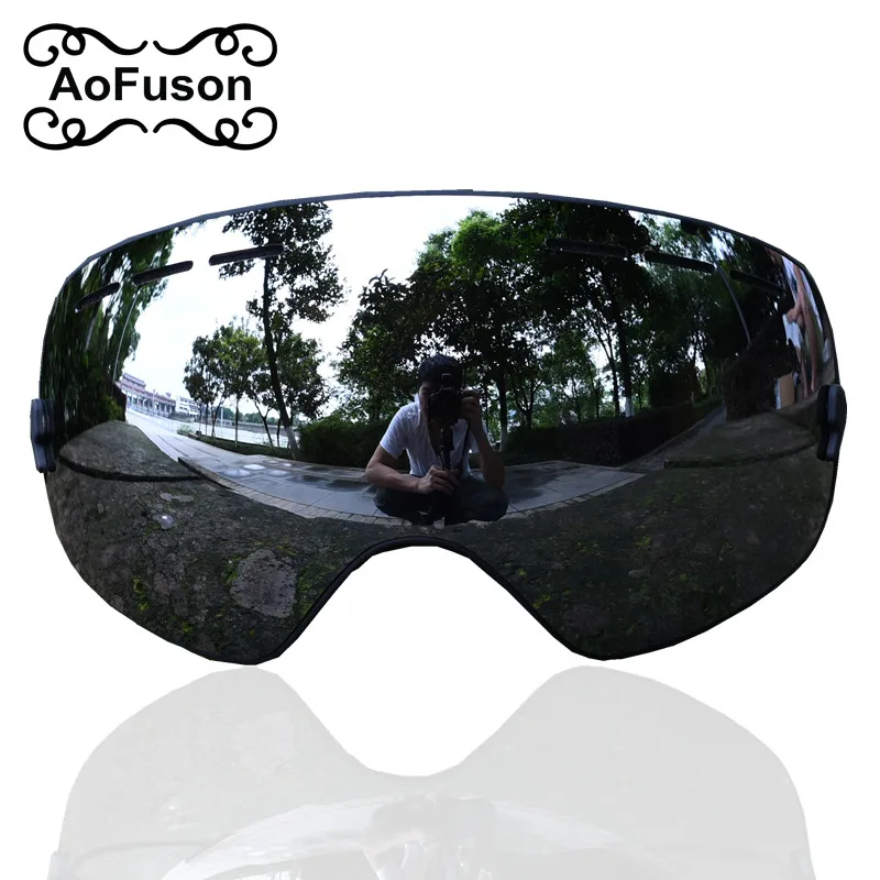 Лыжные очки зимние спортивные для сноуборда с защитой от запотевания УФ защита