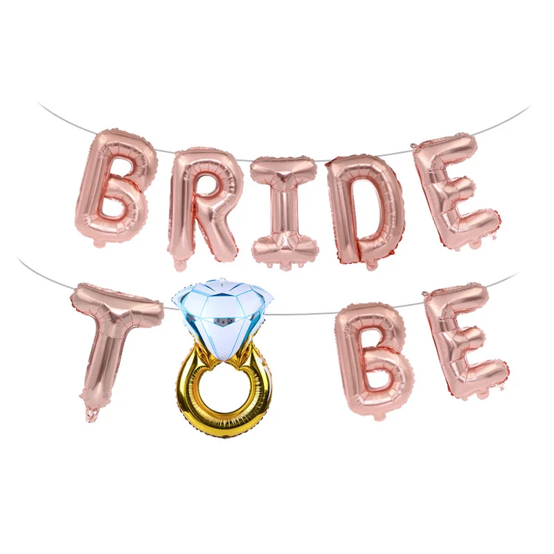 

9 шт 16 дюймов из розового золота, с надписью "Bride To Be" молодожены письмо Фольга шар кольцо шар декорации на свадьбу, вечеринку для вечеринок