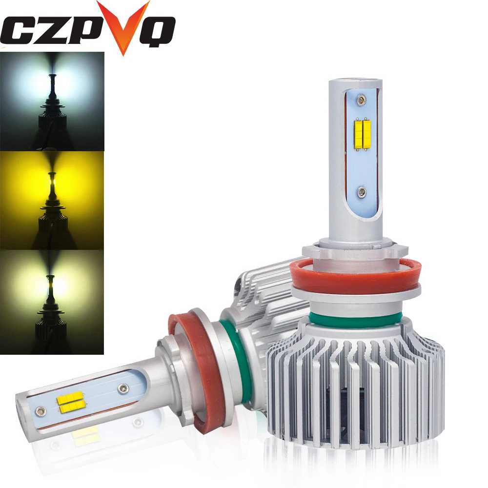 CZPVQ H7 H11 H4 Светодиодная лампа в головную фару H1 H3 H8 9005 HB3 9006 HB4 Led 3 вида цветов все