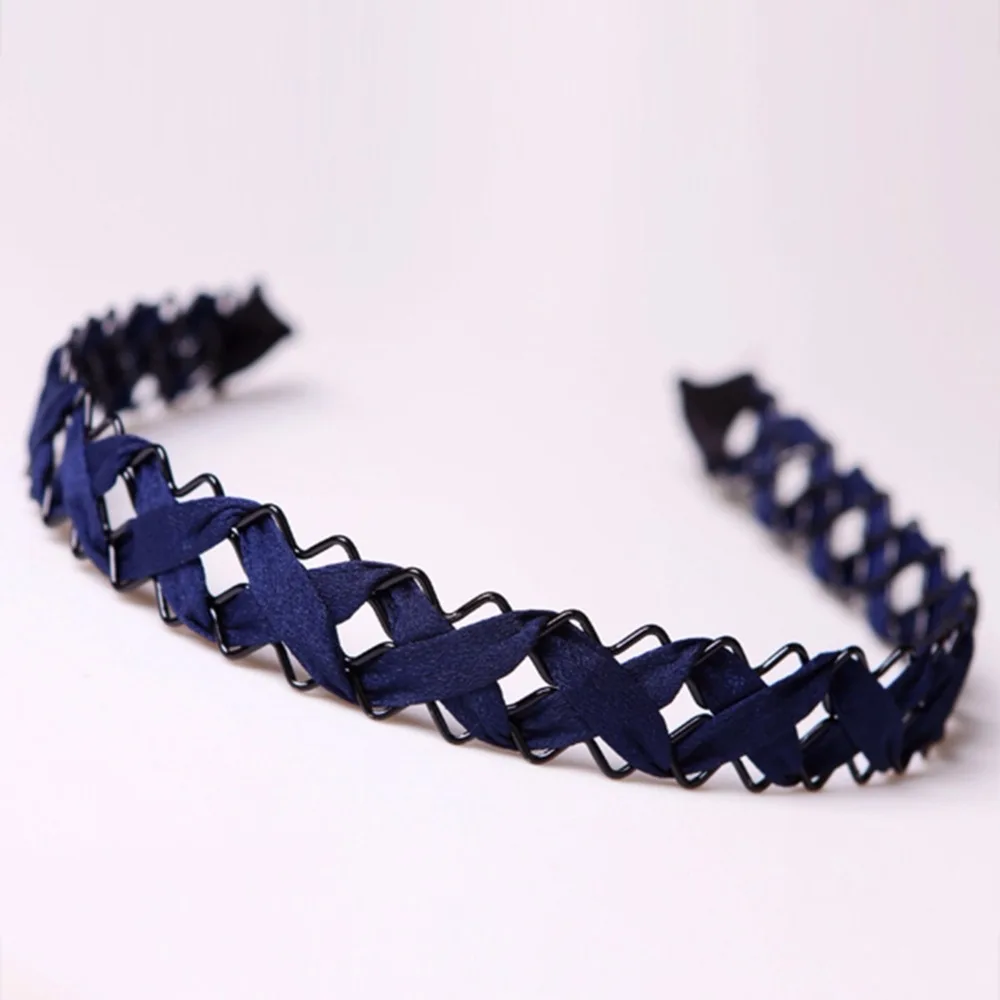 1 PC Navy Blue Pierced Hollow Braided Headband Women Girl Simple Comfortable Headdress Accessories | Украшения и аксессуары