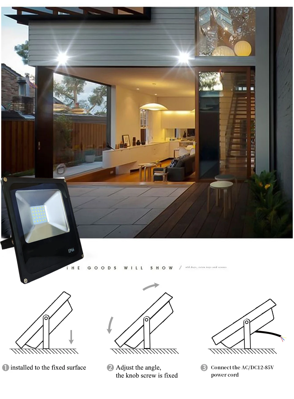 Ultrafino de 12 voltios светодиодный Luz de inundación 10 W 20 W 30 W 50 W AC/DC 12-85 В постоянного тока непроницаемый IP65 foco на открытом воздухе удивительно фарола proye
