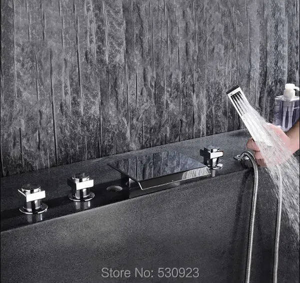 Смеситель для ванной комнаты 5 шт. хромированный смеситель с ручной душевой