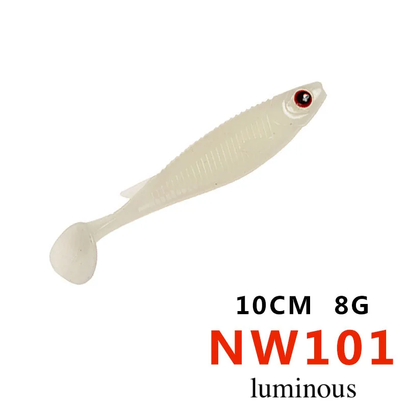 NW101 Luminous NOEBY Горячая 10 см Pesca искусственная Мягкая приманка силиконовая резина рыболовные снасти Grub искусственные рыболовные приманки S5485 - Цвет: NW101 Luminous